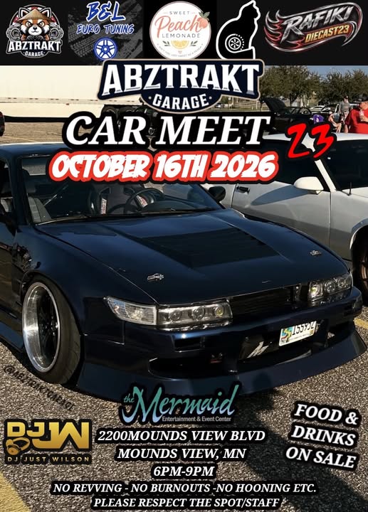 Flyer for AbzTrakt Garage Car Meet