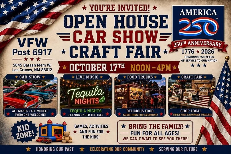 Flyer for VFW Post 6917 Open House Car Show Craft Fair
