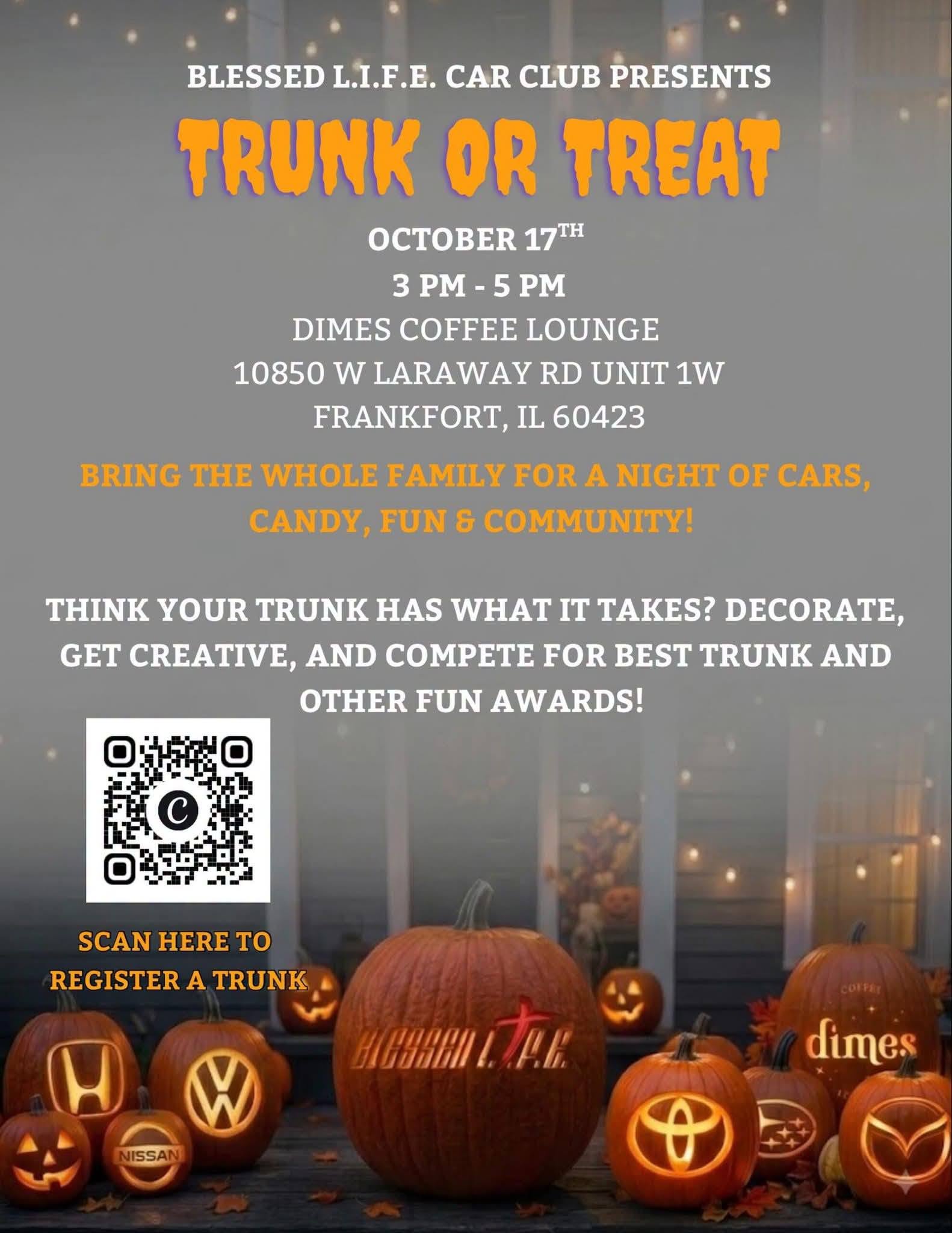 Flyer for Blessed L.I.F.E. Car Club Trunk or Treat