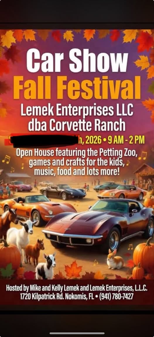 Flyer for Corvette Ranch Car Show Fall Festival