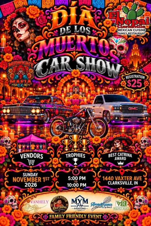 Flyer for Día de los Muertos Car Show