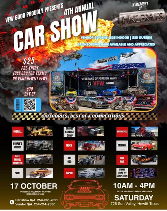Flyer for VFW Good 4th Annual Car Show