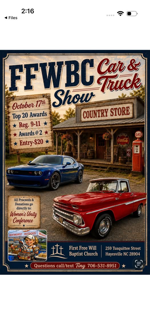 Flyer for FFWBC Car & Truck Show