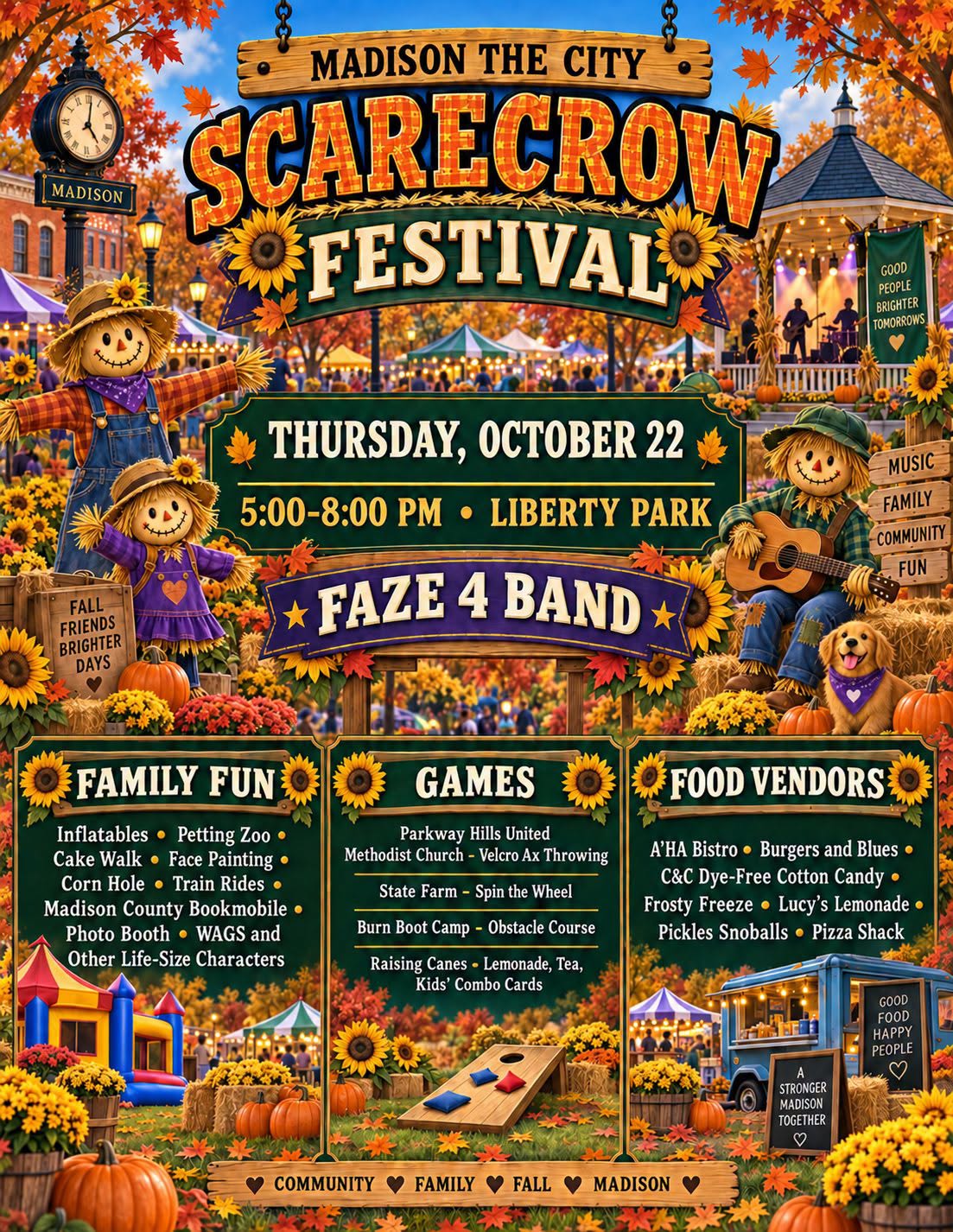 Flyer for Madison the City Scarecrow Festival