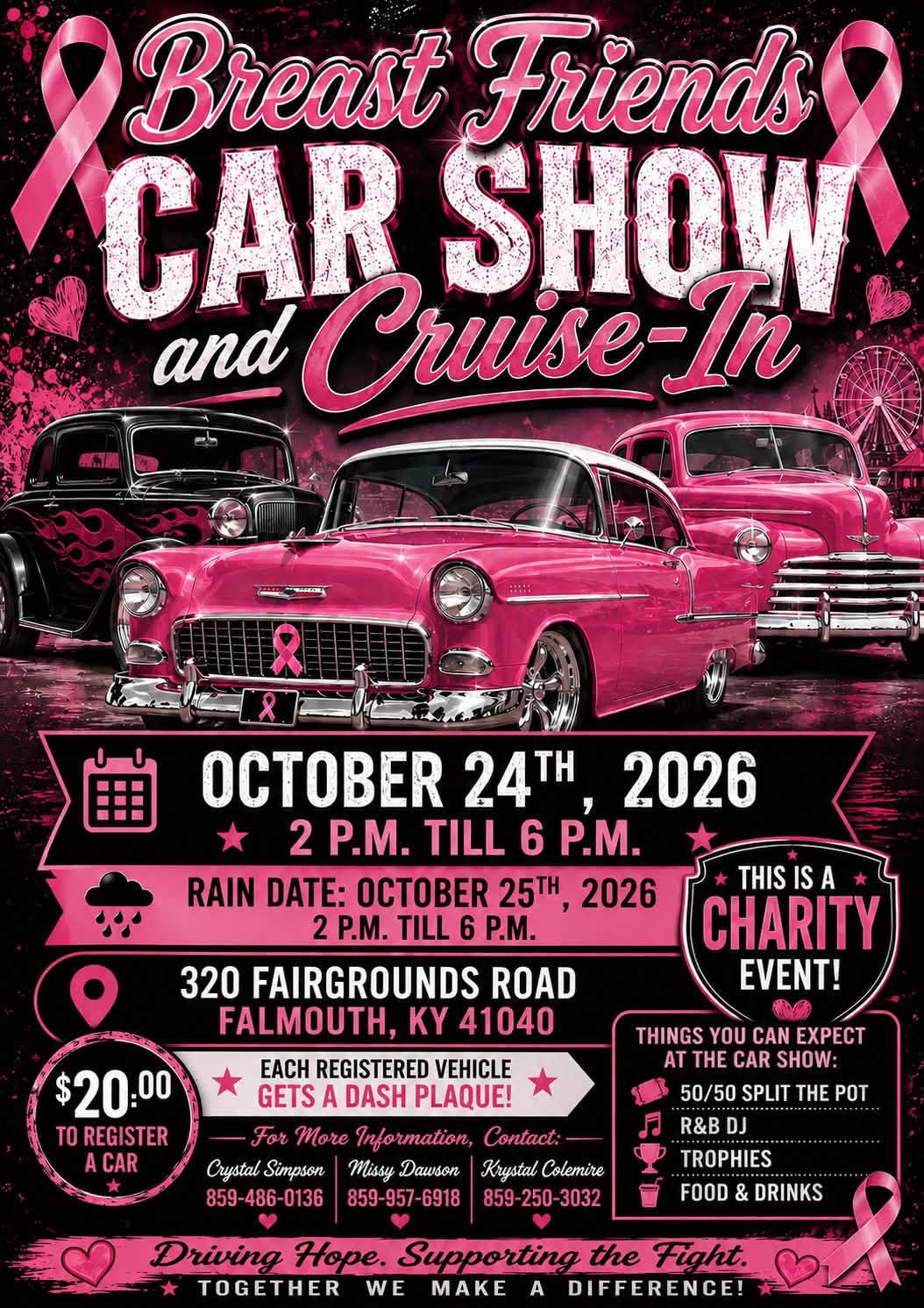 Flyer for Breast Friends Car Show and Cruise-In
