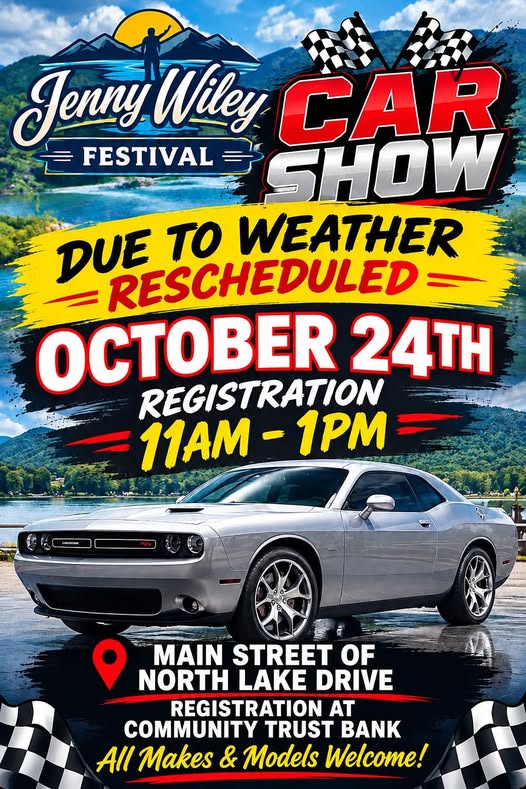 Flyer for Jenny Wiley Festival Car Show