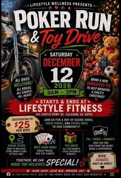 Flyer for Lifestyle Wellness Poker Run & Toy Drive