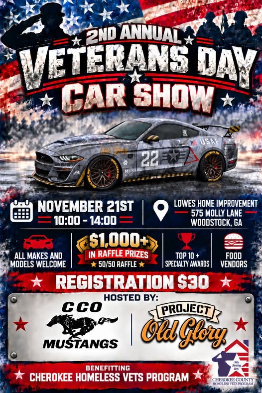 Flyer for 2nd Annual Veterans Day Car Show