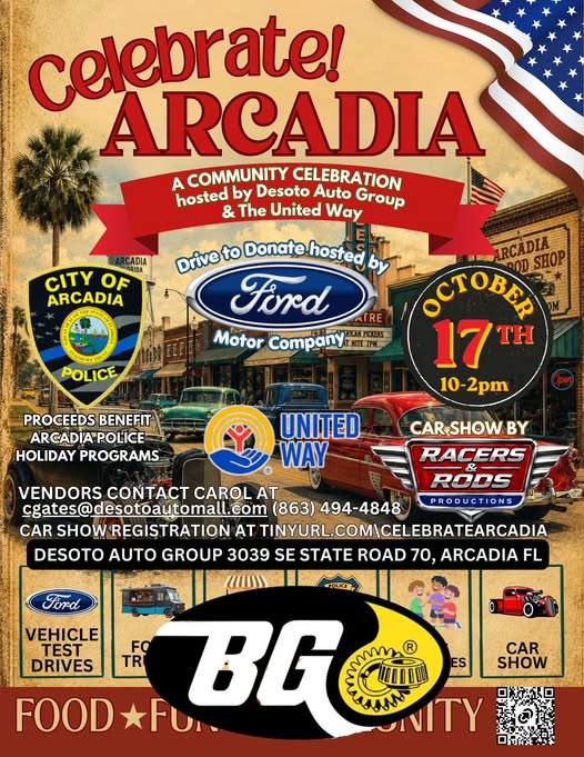 Flyer for Celebrate Arcadia Community Celebration