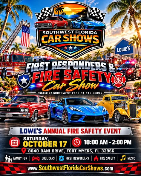 Flyer for First Responders & Fire Safety Car Show