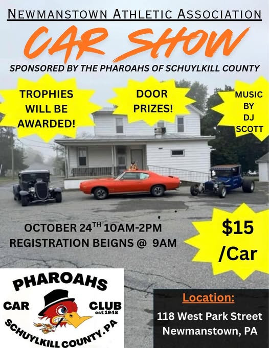 Flyer for Newmanstown Athletic Association Car Show