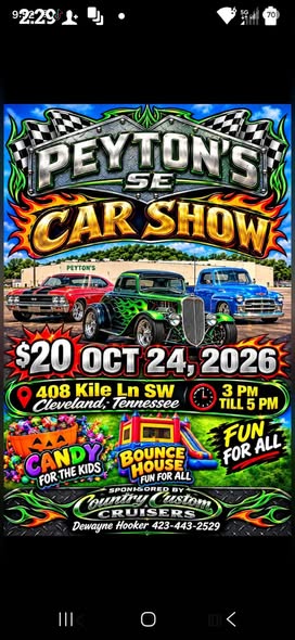 Flyer for Peyton's Car Show
