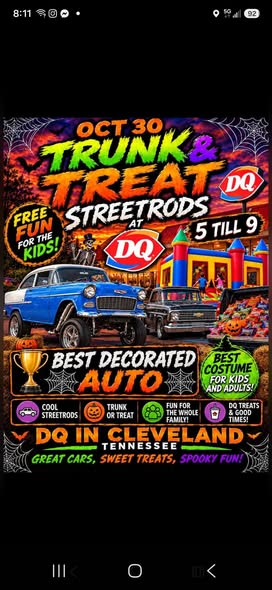 Flyer for Trunk or Treat Street Rods