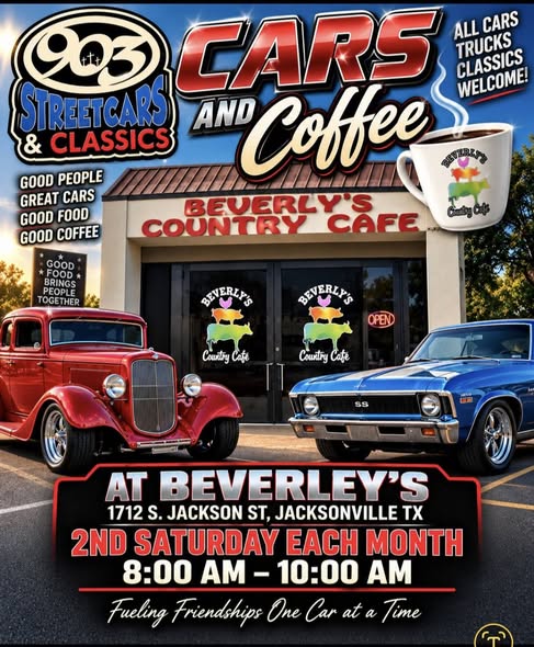 Flyer for 903 StreetCars Classics Cars and Coffee at Beverley's Country Cafe