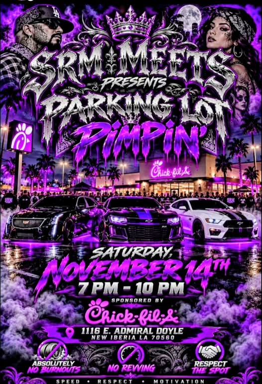 Flyer for SRM Meets Parking Lot Pimpin