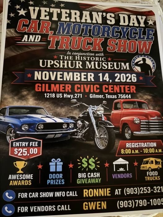 Flyer for Veteran's Day Car, Motorcycle and Truck Show