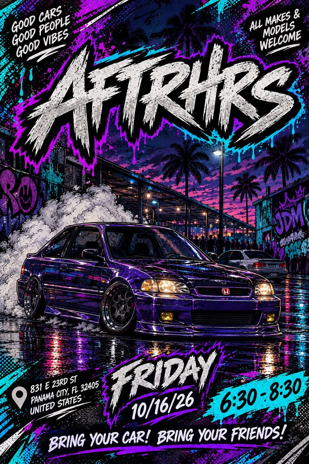 Flyer for 4STRKRS Car Show