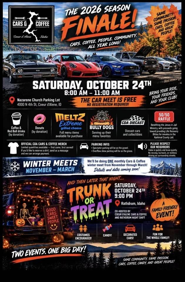 Flyer for Trunk or Treat at Coeur d'Alene Cars & Coffee