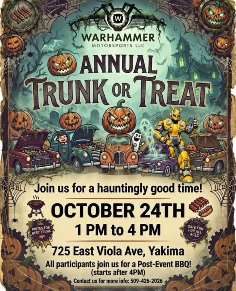 Flyer for Warhammer Motorsports LLC Annual Trunk or Treat