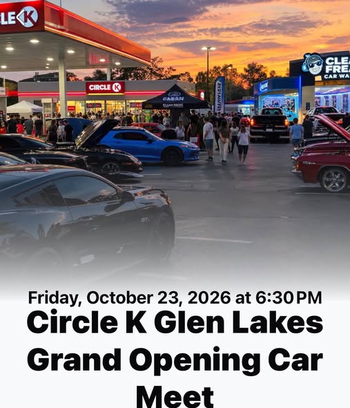 Flyer for Circle K Glen Lakes Grand Opening Car Meet