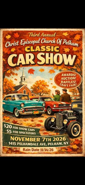 Flyer for Christ Episcopal Church of Pelham Classic Car Show