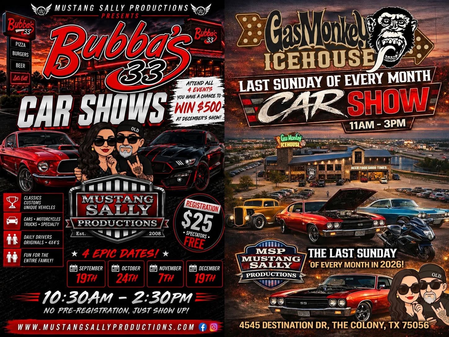 Flyer for Gas Monkey Icehouse Car Show