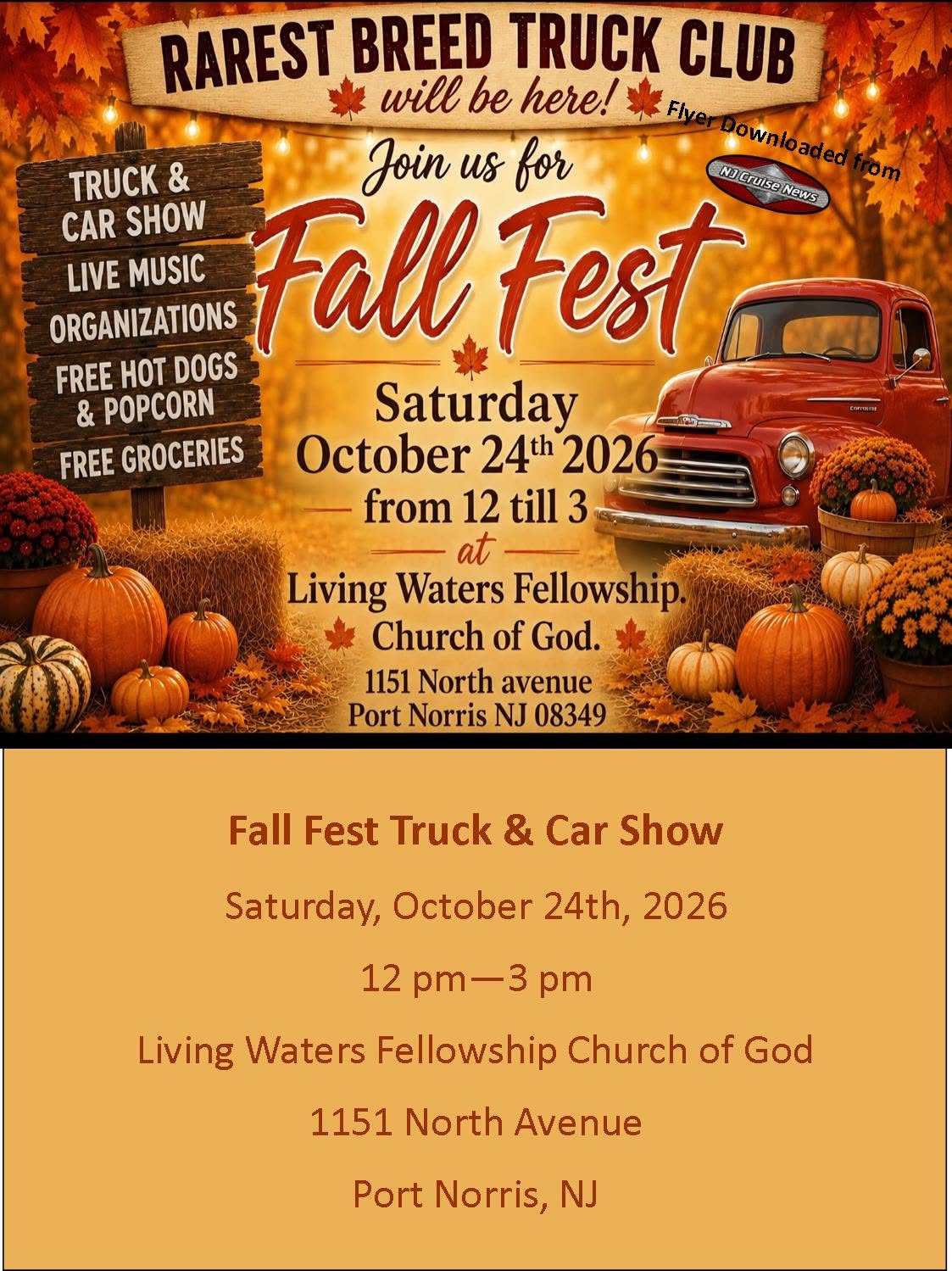 Flyer for Fall Fest Truck & Car Show