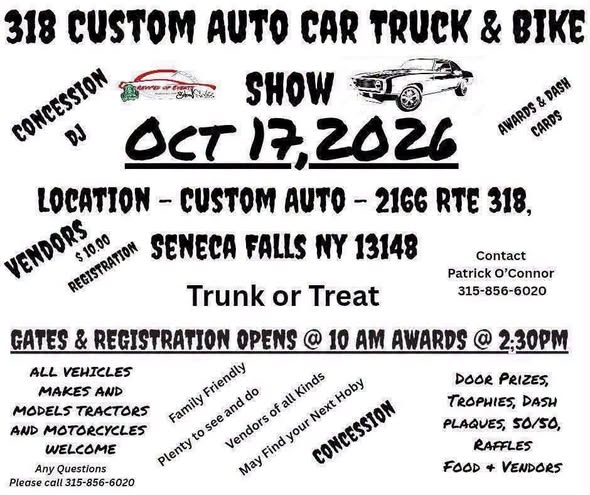 Flyer for 318 Custom Auto Car Truck & Bike Show