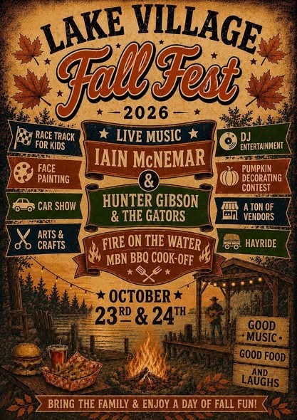 Flyer for Lake Village Fall Fest 2026