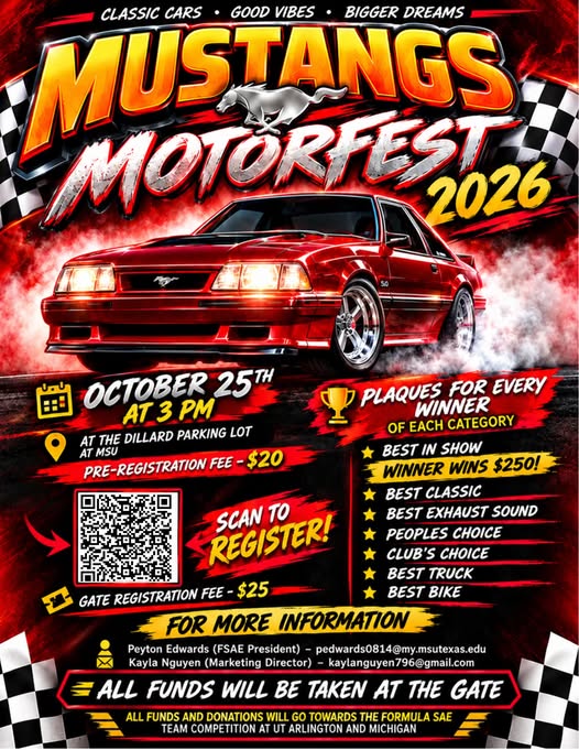 Flyer for Mustangs MotorFest 2026