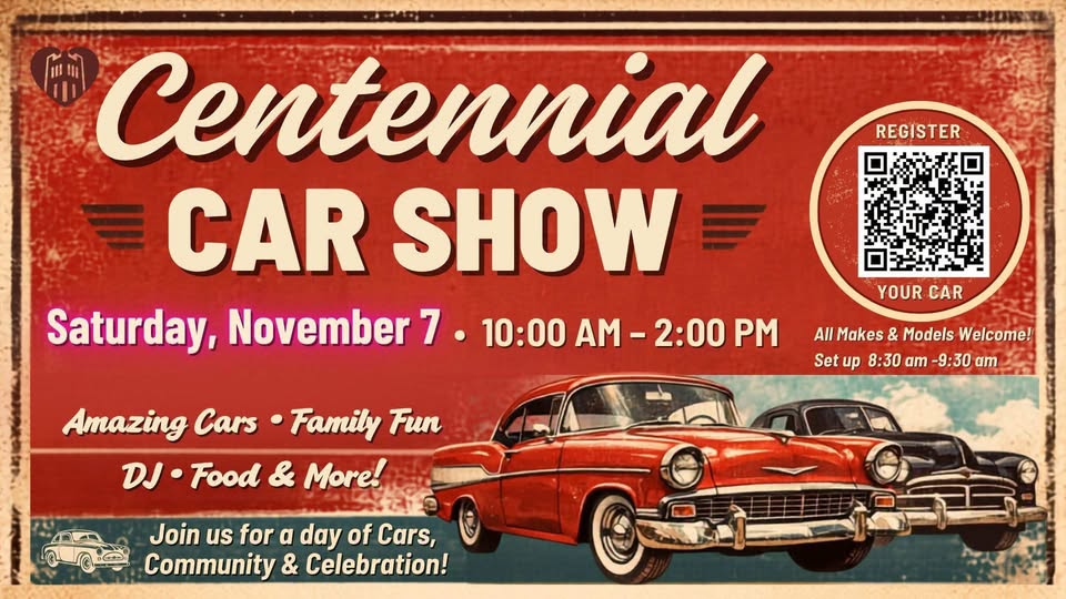 Flyer for Centennial Car Show