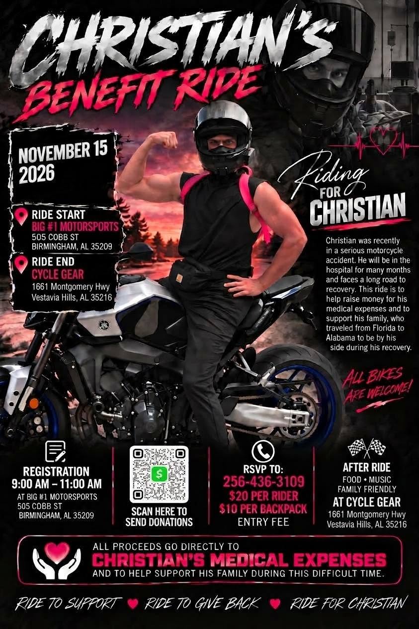 Flyer for Christian's Benefit Ride