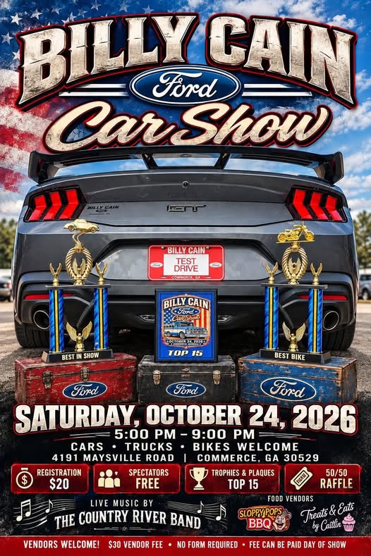 Flyer for Billy Cain Ford Car Show