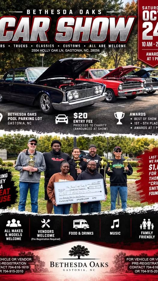 Flyer for Bethesda Oaks Car Show