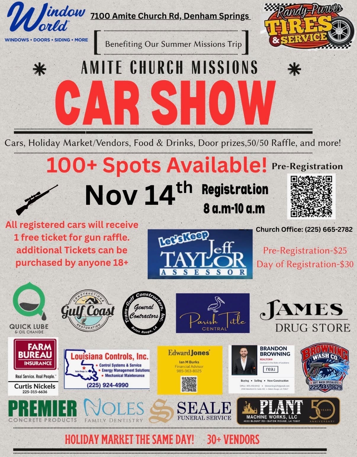 Flyer for Amite Church Missions Car Show