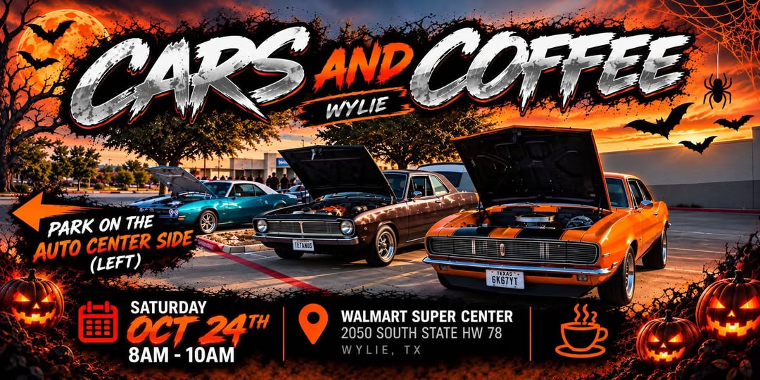 Flyer for Cars and Coffee Wylie