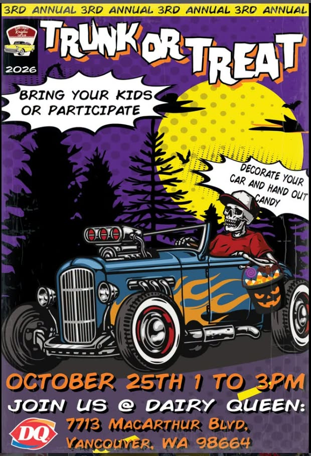 Flyer for 3rd Annual Trunk or Treat at Dairy Queen