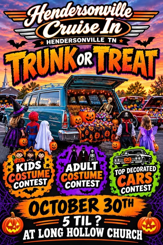Flyer for Hendersonville Cruise In Trunk or Treat