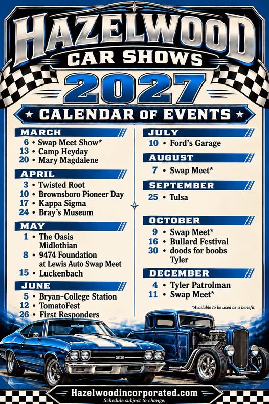 Flyer for Hazelwood Swap Meet Show