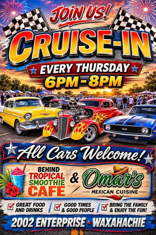 Flyer for Waxahachie Thursday Cruise-In