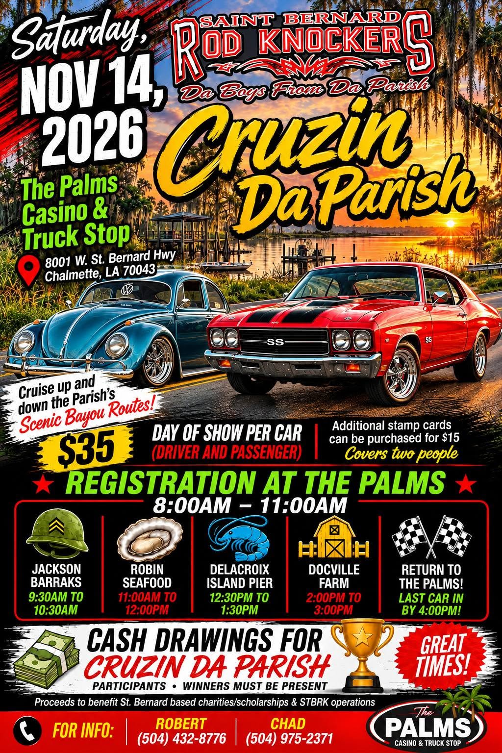 Flyer for Saint Bernard Rod Knockers Cruzin Da Parish