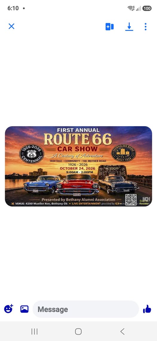 Flyer for First Annual Route 66 Car Show