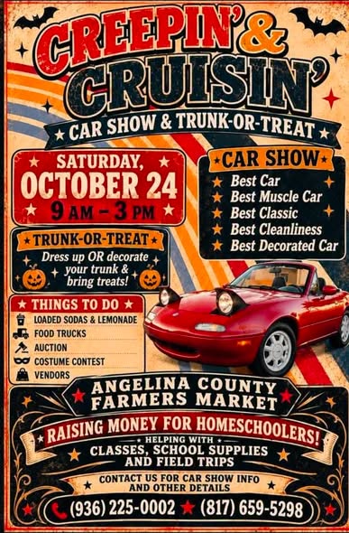 Flyer for Creepin' & Cruisin' Car Show & Trunk-or-Treat