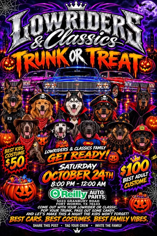 Flyer for Lowriders & Classics Trunk or Treat