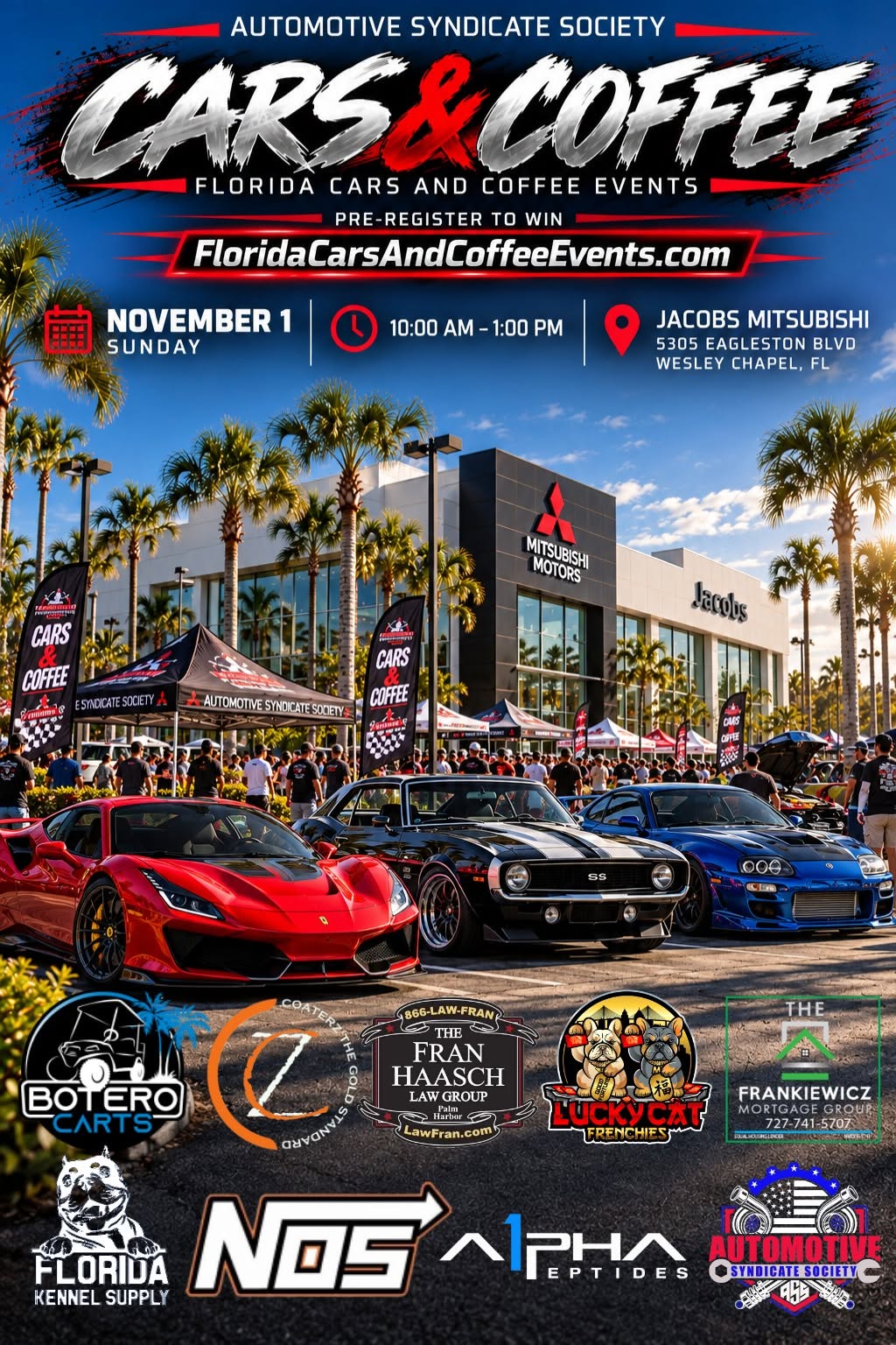 Flyer for Automotive Syndicate Society Cars & Coffee
