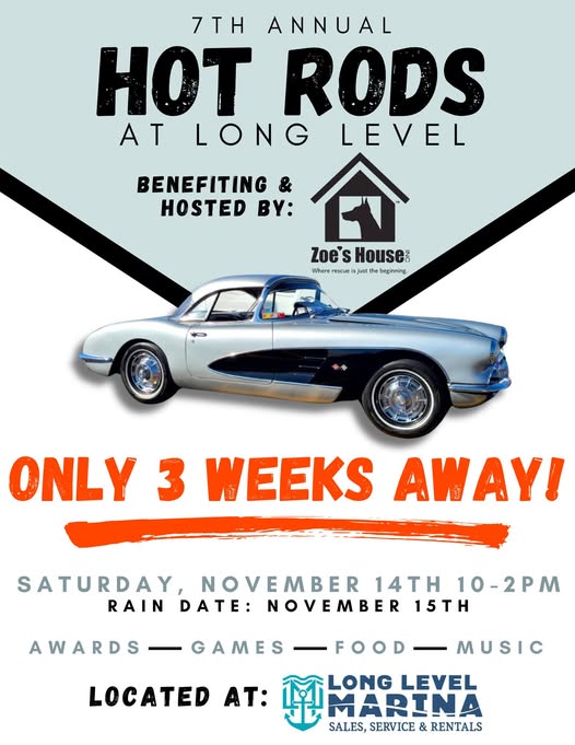Flyer for 7th Annual Hot Rods at Long Level
