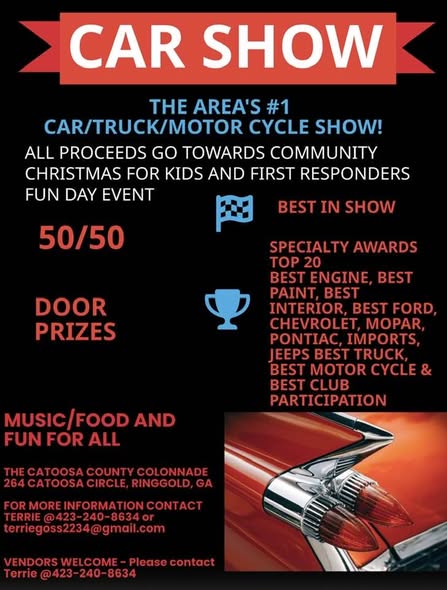 Flyer for Catoosa County Colonnade Car Show