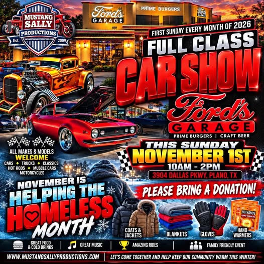 Flyer for Ford's Full Class Car Show - Mustang Sally Productions