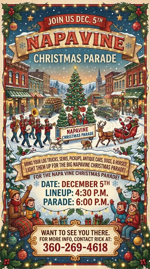 Flyer for Napavine Christmas Parade