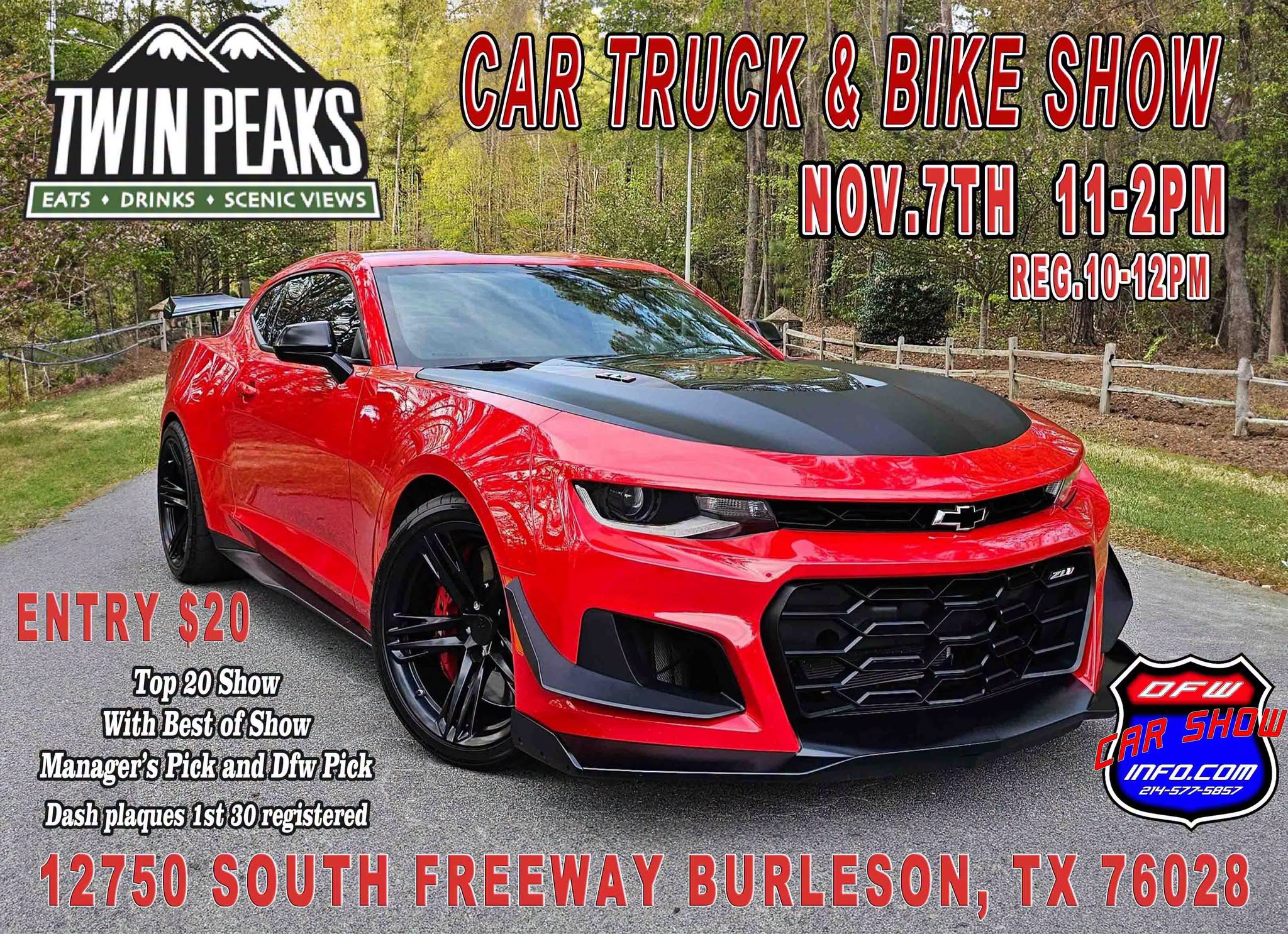Flyer for Twin Peaks Car Truck & Bike Show